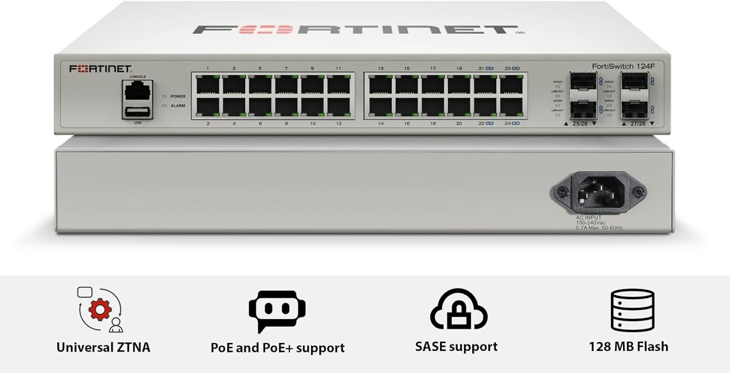 Fortinet FortiSwitch FS-124F Switch FS-124F POESİZ - NO POE